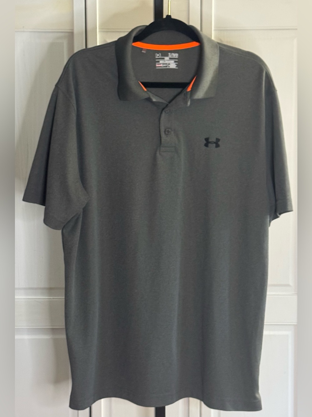 Under Armour Gray Polo Shirt with Orange Trim